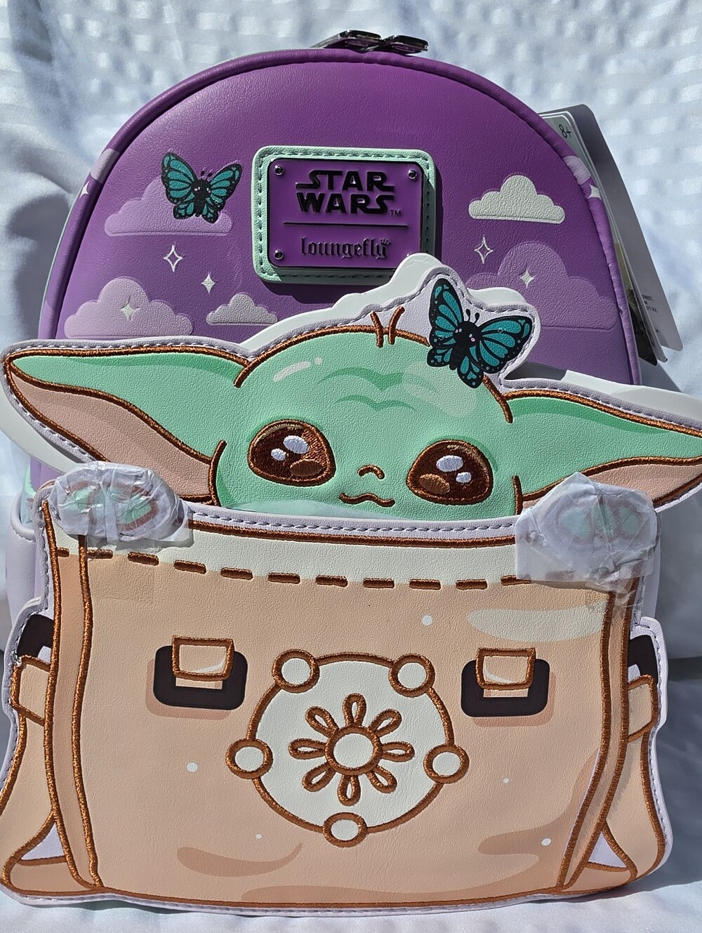 NWT Star Wars The Mandalorian Grogu Butterfly Loungefly Backpack